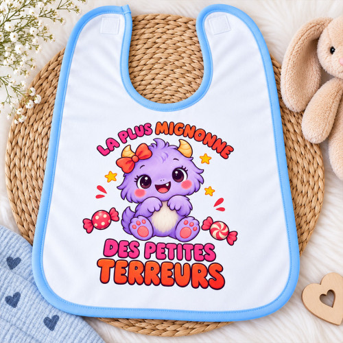 Bavoir bébé « La plus mignonne des petites terreurs » Tendance Cadeau - 3