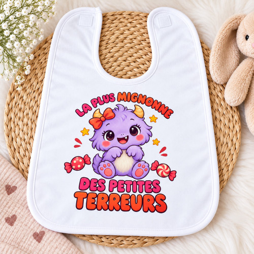 Bavoir bébé « La plus mignonne des petites terreurs » Tendance Cadeau - 2