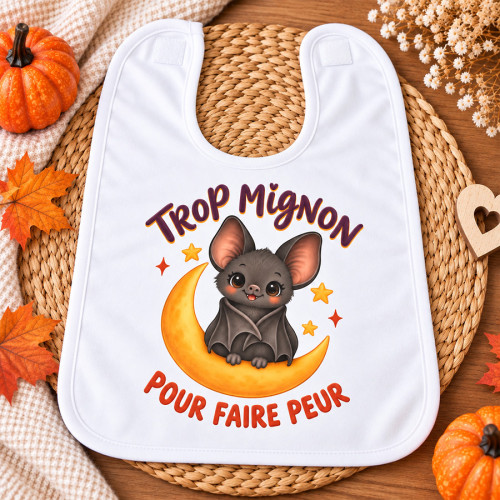 Bavoir bébé Halloween « Trop mignon pour faire peur » Tendance Cadeau - 1