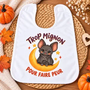 Bavoir bébé Halloween « Trop mignon pour faire peur » Tendance Cadeau - 1