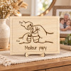 Affiche en bois personnalisée famille avec prénoms – 1 à 5 enfants – Socle inclus Tendance Cadeau - 1