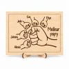 Affiche en bois personnalisée famille avec prénoms – 1 à 5 enfants – Socle inclus Tendance Cadeau - 5