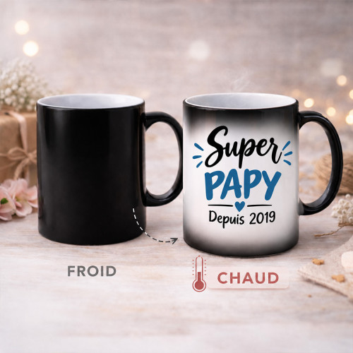 Mug Super Papy personnalisé avec année – Depuis [année] – 325 ml Tendance Cadeau - 2