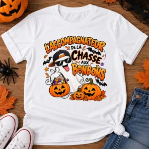 T-shirt Halloween adulte « L’accompagnateur de la chasse aux bonbons » Tendance Cadeau - 1