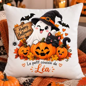 Coussin Halloween enfant personnalisé avec prénom Tendance Cadeau - 1
