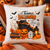 Coussin Halloween « Team Halloween » – Chat noir, citrouilles et fantôme Tendance Cadeau - 1