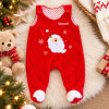 Grenouillère de Noël bébé Père Noël personnalisée avec prénom brodé Tendance Cadeau - 1