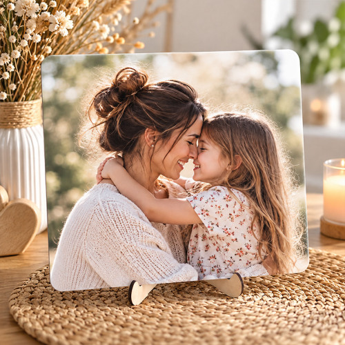 Cadre photo personnalisé à poser sur support en bois Tendance Cadeau - 1