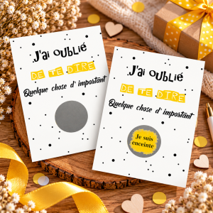 Carte à gratter personnalisable jaune – Texte de votre choix "J'ai oublié de te dire quelque chose" Tendance Cadeau - 1