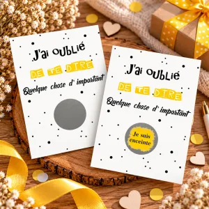 Carte à gratter personnalisable jaune – Texte de votre choix "J'ai oublié de te dire quelque chose" Tendance Cadeau - 1