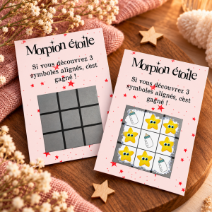 Carte à gratter morpion – Annonce grossesse originale Tendance Cadeau - 1