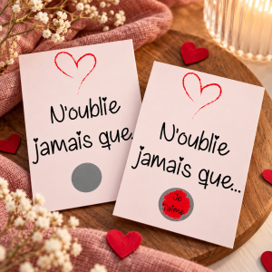 Carte à gratter personnalisée – "N'oublie jamais que Je t'aime" pour une déclaration d'amour originale Tendance Cadeau - 1