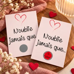 Carte à gratter personnalisée – "N'oublie jamais que Je t'aime" pour une déclaration d'amour originale Tendance Cadeau - 1