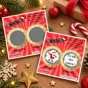 Carte à gratter personnalisée rouge Noël – Annonce ou cadeau original Tendance Cadeau - 1