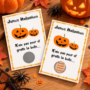 Carte à gratter citrouilles personnalisable avec votre message Tendance Cadeau - 1