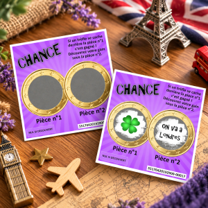 Carte à gratter personnalisée violette – Annonce ou cadeau original Tendance Cadeau - 1