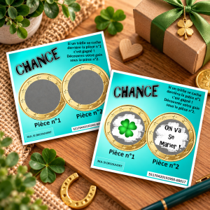 Carte à gratter personnalisée turquoise – Annonce ou cadeau original Tendance Cadeau - 1