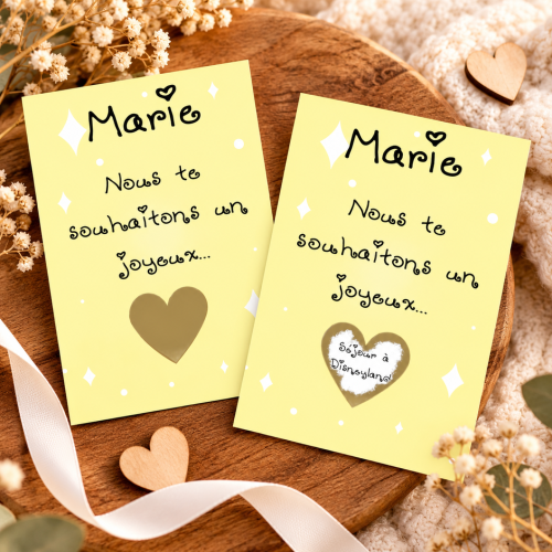 Carte à gratter personnalisable Disney jaune – Annonce originale Tendance Cadeau - 1