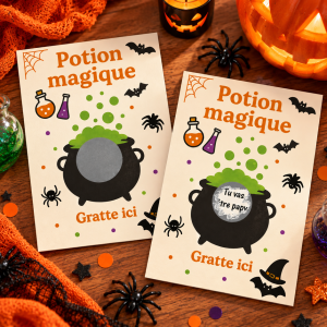 Carte à gratter Halloween potion magique Tendance Cadeau - 1