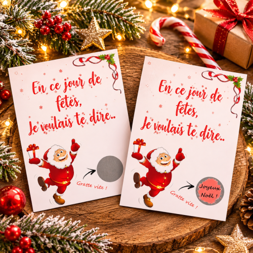 Carte à gratter Noël personnalisable pour une annonce originale Tendance Cadeau - 1