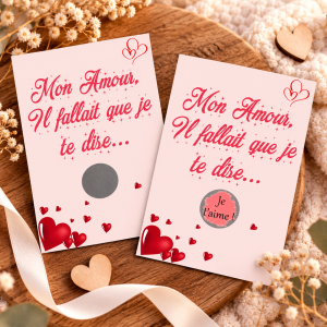 Carte à gratter personnalisable – Déclaration d'amour Tendance Cadeau - 1
