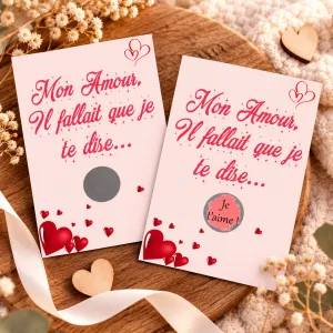 Carte à gratter personnalisable – Déclaration d'amour Tendance Cadeau - 1