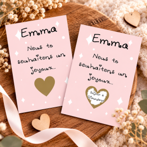 Carte à gratter personnalisable Disney rose – Annonce originale Tendance Cadeau - 1