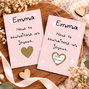 Carte à gratter personnalisable Disney rose – Annonce originale Tendance Cadeau - 1