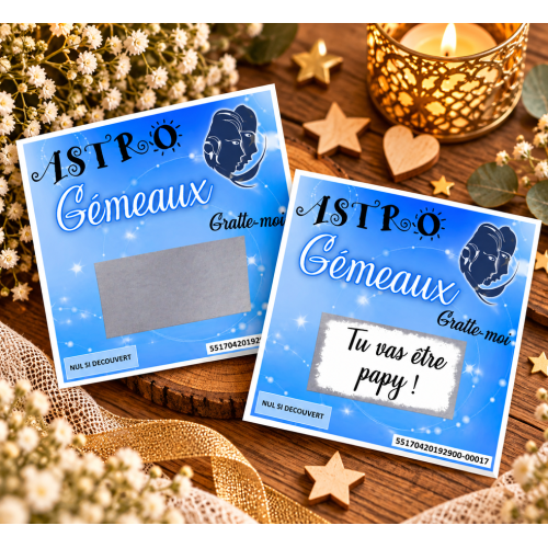 Carte à gratter ASTRO+ personnalisée – Annonce grossesse ou événement unique Tendance Cadeau - 1