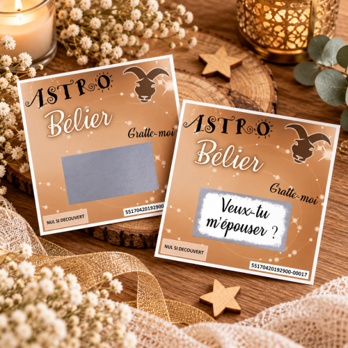 Carte à gratter ASTRO+ personnalisée – Annonce grossesse ou événement unique Tendance Cadeau - 12