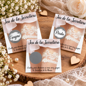 Jeu de la jarretière – Cartes à gratter pour animation de mariage Tendance Cadeau - 1