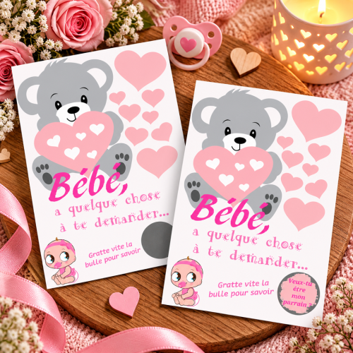 Carte à gratter personnalisable pour une demande originale au futur parrain Tendance Cadeau - 2