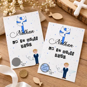 Carte à gratter communion personnalisable pour des félicitations originales Tendance Cadeau - 1