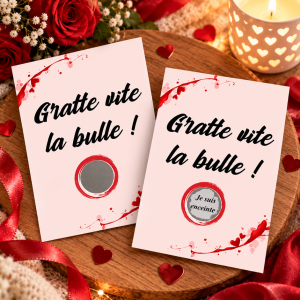 Carte à gratter message personnalisable - Modèle rouge Tendance Cadeau - 1