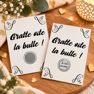 Carte à gratter message personnalisable - Modèle gris Tendance Cadeau - 1