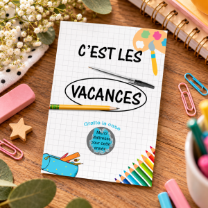 Carte à gratter personnalisable – “C’est les vacances” Tendance Cadeau - 1