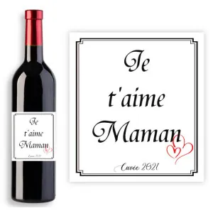 Étiquette personnalisée pour bouteille de vin - Modèle maman Tendance Cadeau - 1