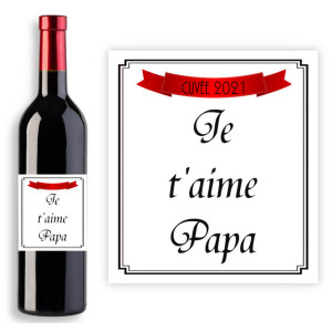 Étiquette personnalisée pour bouteille de vin - Modèle papa