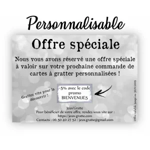 Flyer à gratter avec case à gratter pour une action commerciale originale modèle rose ou gris Tendance Cadeau - 1