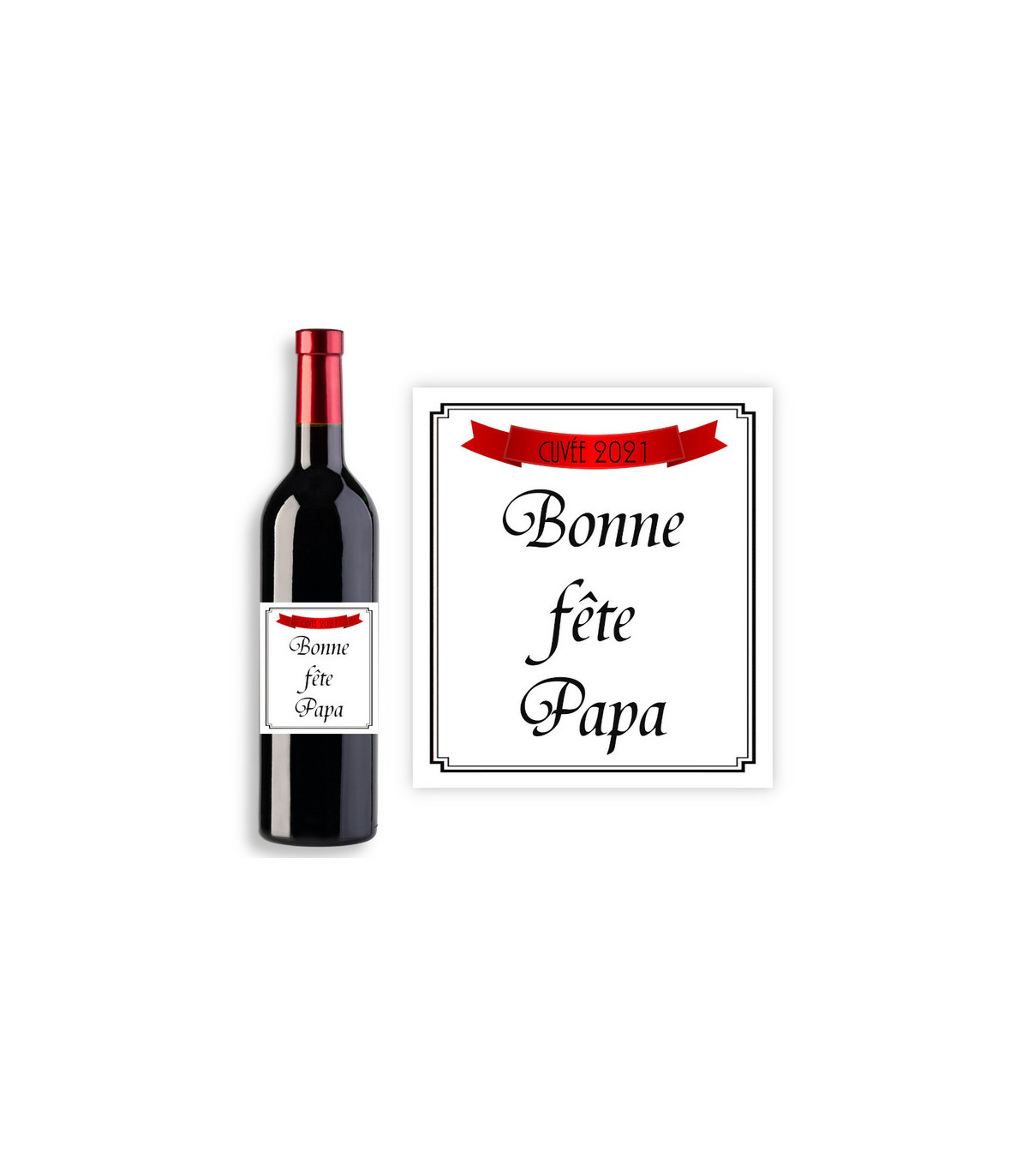 Étiquette bouteille de vin - Cadeau fête des pères - Jeux'Gratte
