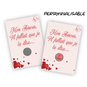 Carte à gratter personnalisable – Déclaration d'amour Tendance Cadeau - 1