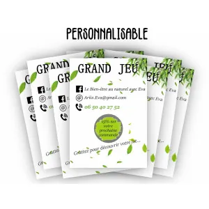 Lot de 50 cartes à gratter personnalisables – Action commerciale originale, Modèle Nature Tendance Cadeau - 1