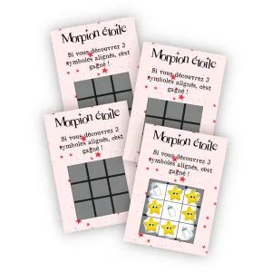 Lot de 4 cartes à gratter morpion – Annonce grossesse originale Tendance Cadeau - 1
