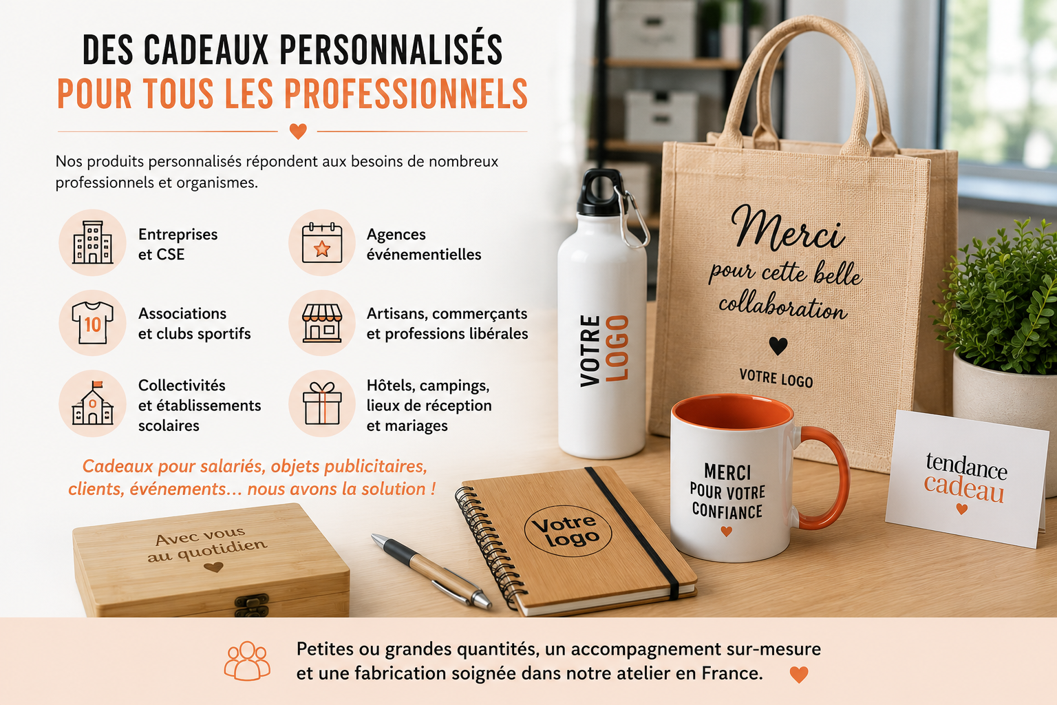 Cadeaux personnalisés pour entreprises, associations et CSE