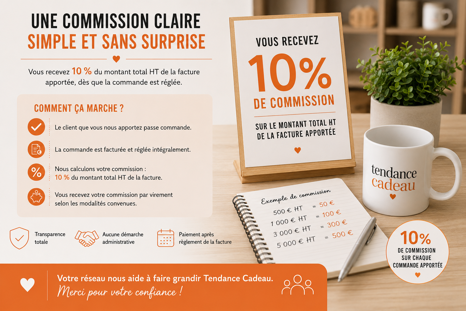Commission apporteur d’affaires de 10 %