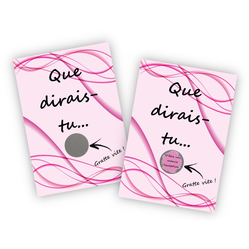 Carte à gratter personnalisée–Annonce Mamie | Expédition 24H